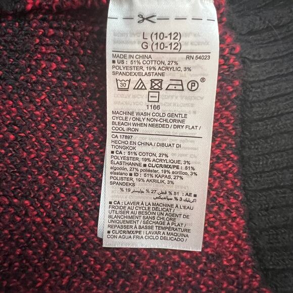 Old Navy Buffalo Plaid Red Black Crewneck Sweater Youth L (10-12) - Picture 6 of 8